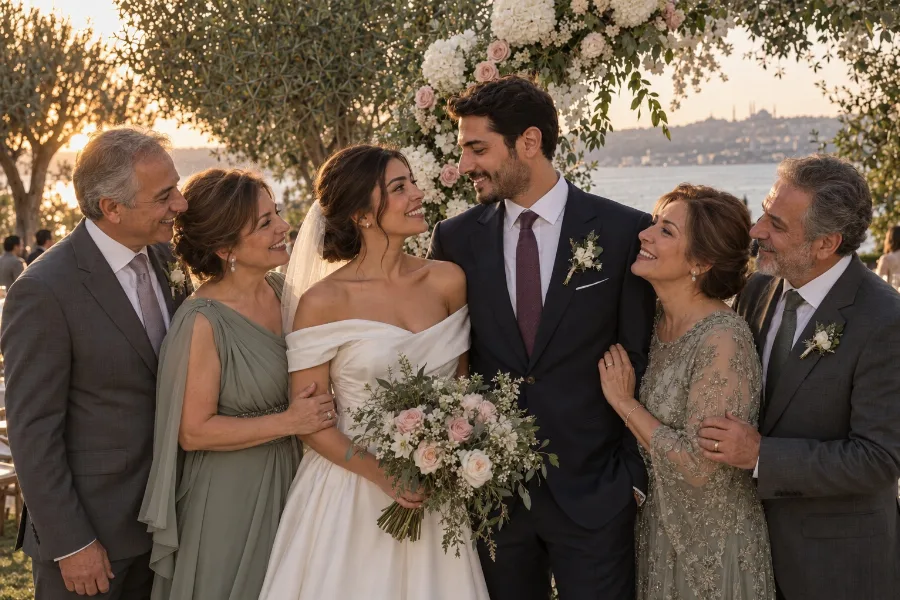 Aileyle birlikte bir kare · kurgusal tanıtım fotoğrafı